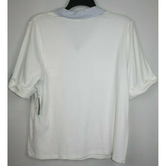 Karen Scott Plus Women's Collared Split Neck Short Sleeve Top Size 0X White - Picture 4 of 4